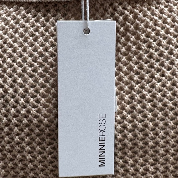 MINNIE ROSE TAUPE MESH KNIT POLO — SIZE M - NWT - Picture 5 of 5